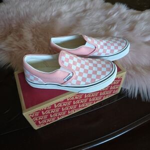 Vans Checkered Lo Sneakers Kids Pink/White